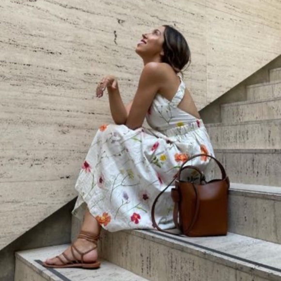 H&M Meadow Collection Linen Blend Dress Bloggers Fav - Picture 12 of 16